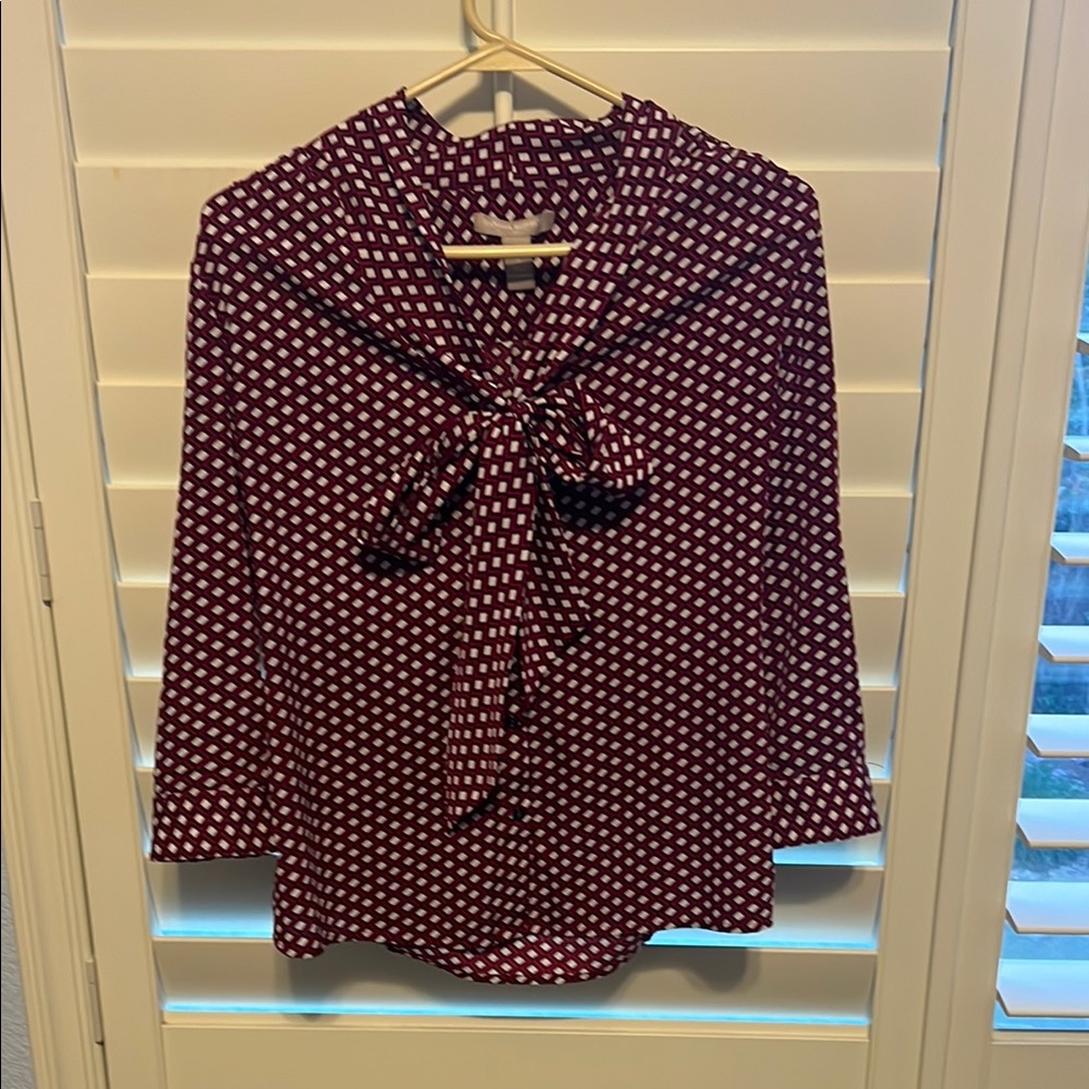 Stylish Burgundy Patterned Women's Top